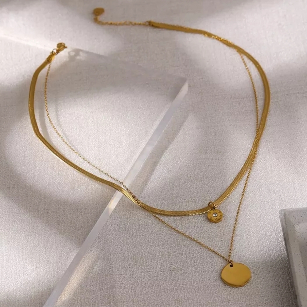 Trendy Two-layered Necklace - Picture 3 of 5